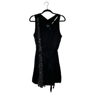 Roberto Rodriguez Tie Mini Dress Women's Black Size 10